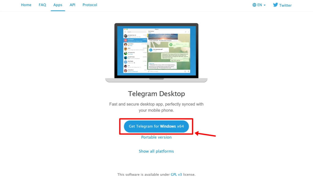 Telegram web browser